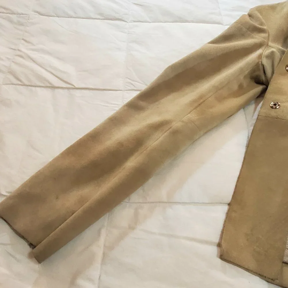 BANANA REPUBLIC Genuine Suede Jacket - Light Camel - Vintage - Picture 7 of 11
